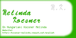 melinda kocsner business card